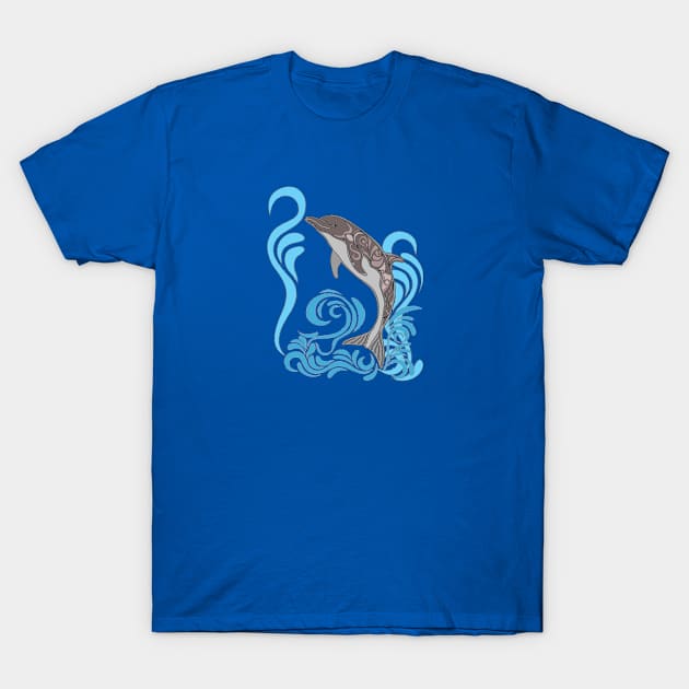Dolphin Splashing T-Shirt by Artubble
